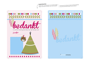 printable woodland meisje - bedankkaartje